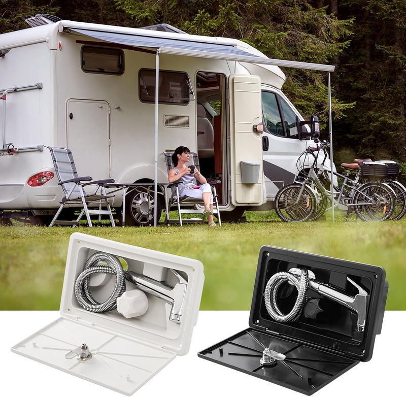 Spoliaccio Portable, Durable, Waterproof RV Exterior Shower Box Kit - All-Metal, Adjustable, Quick Connect, Leak-Proof, Weather-Resistant RV Outdoor Shower - High-Pressure RV Shower Faucet (black) - Image 5